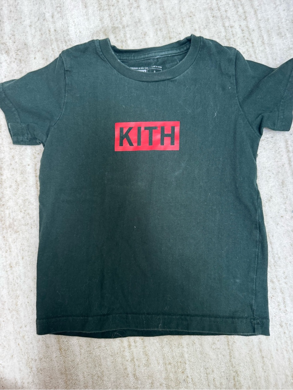 Kith Green Short-Sleeve Tee with Red Box Logo